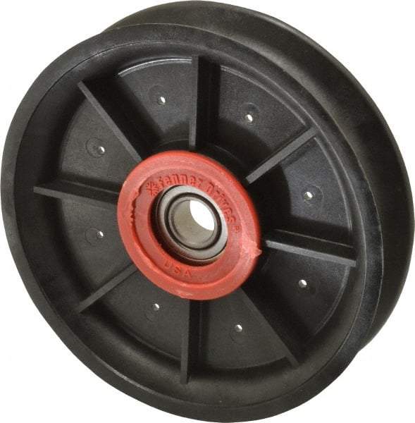 Fenner Drives - 1/2 Inside x 4.82" Outside Diam, 0.73" Wide Pulley Slot, Glass Reinforced Nylon Idler Pulley - 11/16" Belt Size Diam, For Use with Round Belts - USA Tool & Supply