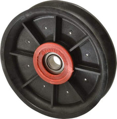 Fenner Drives - 1/2 Inside x 4.82" Outside Diam, 0.73" Wide Pulley Slot, Glass Reinforced Nylon Idler Pulley - 11/16" Belt Size Diam, For Use with Round Belts - USA Tool & Supply