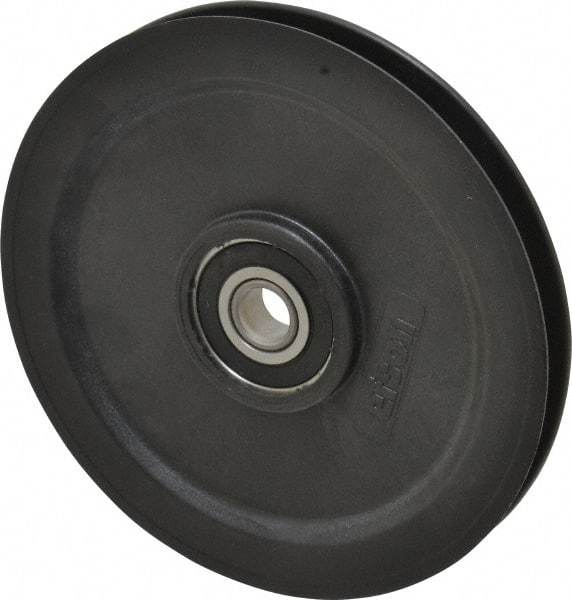 Fenner Drives - 1/2 Inside x 5-1/2" Outside Diam, 0.38" Wide Pulley Slot, Glass Reinforced Nylon Idler Pulley - 3/8" Belt Size Diam, For Use with Round Belts - USA Tool & Supply