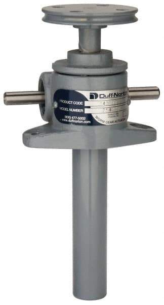 Duff-Norton - 1 Ton Capacity, 6" Lift Height, Upright Mechanical Screw Actuator - Top Plate - USA Tool & Supply