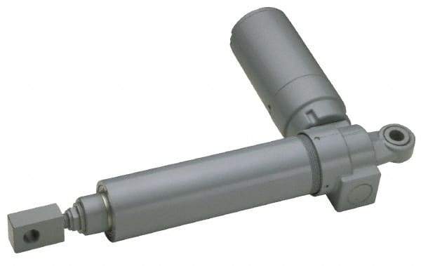Duff-Norton - 12" Stroke Len, 17% Duty Cycle, 12 Volt, Linear Electromechanical Actuator with Slip Clutch - DC Input, 0.73" per Second, 500 Lb Capacity - USA Tool & Supply