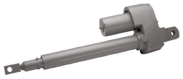 Duff-Norton - 6" Stroke Len, 25% Duty Cycle, 12 Volt, Linear Electromechanical Actuator with Slip Clutch - DC Input, 0.43" per Second, 1,500 Lb Capacity - USA Tool & Supply