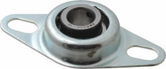 Value Collection - 5/8" ID, 1.126" OAL x 4" OAH 2-Bolt Flange - 1,060 Lb Static Cap, 2,110 Lb Dyn Cap, 3" Btw Mnt Hole Ctrs, Stamped Steel Rubber Mount - USA Tool & Supply