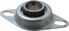 Value Collection - 1" ID, 1.2205" OAL x 4-1/2" OAH 2-Bolt Flange - 1,740 Lb Static Cap, 3,100 Lb Dyn Cap, 3-3/8" Btw Mnt Hole Ctrs, Stamped Steel Rubber Mount - USA Tool & Supply