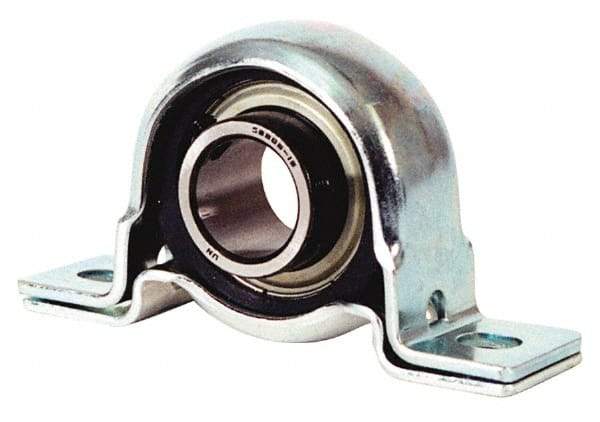 Value Collection - 7/8" ID, 4.5937" OAL x 2-5/8" OAH Pillow Block - 1,740 Lb Static Cap, 3,100 Lb Dyn Cap, 3-3/4" Btw Mnt Hole Ctrs, 1-5/16" Base-to-Ctr Ht, Stamped Steel Rubber Mount - USA Tool & Supply