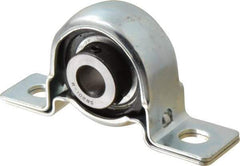 Value Collection - 1/2" ID, 3.8437" OAL x 2" OAH Pillow Block - 1,060 Lb Static Cap, 2,110 Lb Dyn Cap, 2.9843" Btw Mnt Hole Ctrs, 1" Base-to-Ctr Ht, Stamped Steel Rubber Mount - USA Tool & Supply