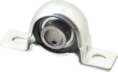 Value Collection - 5/8" ID, 3.8437" OAL x 2" OAH Pillow Block - 1,060 Lb Static Cap, 2,110 Lb Dyn Cap, 2.9843" Btw Mnt Hole Ctrs, 1" Base-to-Ctr Ht, Stamped Steel Rubber Mount - USA Tool & Supply