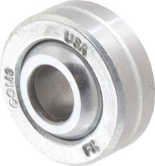 Made in USA - 3/16" Bore Diam, 3,250 Lb Dynamic Capacity, 9/32" Wide, Ball-Joint Spherical Plain Bearing - 9/16" OD - USA Tool & Supply