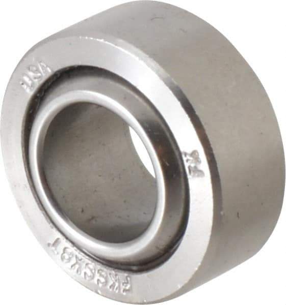 Made in USA - 1/2" Bore Diam, 17,900 Lb Dynamic Capacity, 1/2" Wide, Ball-Joint Spherical Plain Bearing - 1" OD - USA Tool & Supply