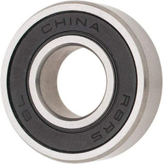 Tritan - 1/2" Bore Diam, 1-1/8" OD, Double Seal Deep Groove Radial Ball Bearing - 5/16" Wide, 1 Row, Round Bore, 535 Lb Static Capacity, 1,148 Lb Dynamic Capacity - USA Tool & Supply