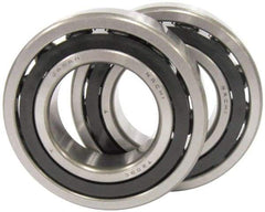 Nachi - 25mm Bore Diam, 52mm OD, Open Angular Contact Radial Ball Bearing - 15mm Wide, 1 Row, Round Bore, 20,700 Nm Static Capacity, 27,100 Nm Dynamic Capacity - USA Tool & Supply