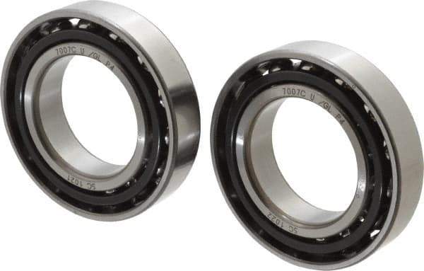 Nachi - 35mm Bore Diam, 62mm OD, Open Angular Contact Radial Ball Bearing - 14mm Wide, 1 Row, Round Bore, 27,500 Nm Static Capacity, 31,000 Nm Dynamic Capacity - USA Tool & Supply