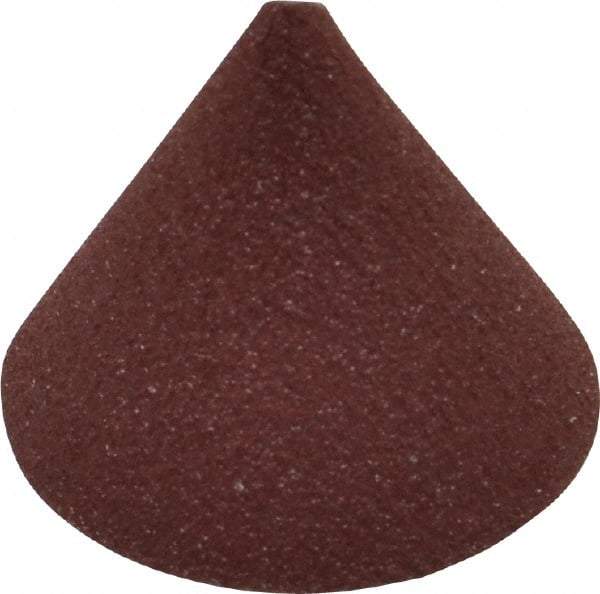 Superior Abrasives - 3/4" Diam 180 Grit 60° Included Angle Cone Center Lap - Aluminum Oxide, Very Fine Grade, Lock Nut Mount - USA Tool & Supply