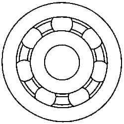 Made in USA - 25mm Bore Diam, 52mm OD, Open Plastic Race Radial Ball Bearing - 15mm Wide, 1 Row, Round Bore, 61 Lb Static Capacity, 92 Lb Dynamic Capacity - USA Tool & Supply
