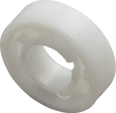 Made in USA - 5/8" Bore Diam, 1-3/8" OD, Open Plastic Race Radial Ball Bearing - 7/16" Wide, 1 Row, Round Bore, 46 Lb Static Capacity, 69 Lb Dynamic Capacity - USA Tool & Supply