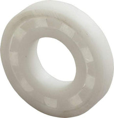 Made in USA - 3/4" Bore Diam, 1-5/8" OD, Open Plastic Race Radial Ball Bearing - 5/16" Wide, 1 Row, Round Bore, 52 Lb Static Capacity, 78 Lb Dynamic Capacity - USA Tool & Supply