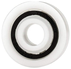 Made in USA - 3/8" Bore Diam, 1-1/8" OD, Open Plastic Race Radial Ball Bearing - 3/8" Wide, 1 Row, Round Bore, 43 Lb Static Capacity, 55 Lb Dynamic Capacity - USA Tool & Supply