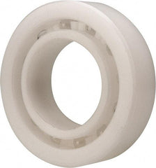 Made in USA - 25mm Bore Diam, 47mm OD, Open Plastic Race Radial Ball Bearing - 12mm Wide, 1 Row, Round Bore, 61 Lb Static Capacity, 92 Lb Dynamic Capacity - USA Tool & Supply