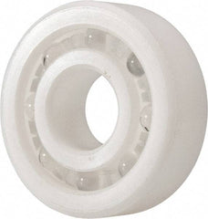 Made in USA - 12mm Bore Diam, 32mm OD, Open Plastic Race Radial Ball Bearing - 10mm Wide, 1 Row, Round Bore, 43 Lb Static Capacity, 55 Lb Dynamic Capacity - USA Tool & Supply