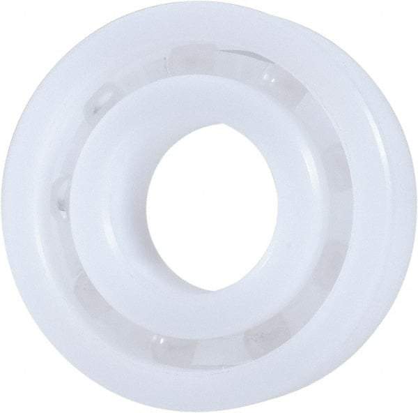 Made in USA - 15mm Bore Diam, 35mm OD, Open Plastic Race Radial Ball Bearing - 11mm Wide, 1 Row, Round Bore, 46 Lb Static Capacity, 69 Lb Dynamic Capacity - USA Tool & Supply