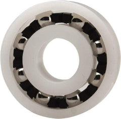 Made in USA - 8mm Bore Diam, 22mm OD, Open Plastic Race Radial Ball Bearing - 7mm Wide, 1 Row, Round Bore, 33 Lb Static Capacity, 42 Lb Dynamic Capacity - USA Tool & Supply