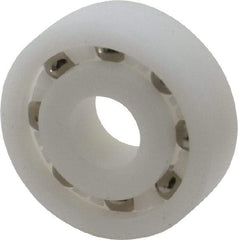 Made in USA - 10mm Bore Diam, 30mm OD, Open Plastic Race Radial Ball Bearing - 9mm Wide, 1 Row, Round Bore, 43 Lb Static Capacity, 55 Lb Dynamic Capacity - USA Tool & Supply