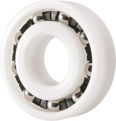 Made in USA - 17mm Bore Diam, 40mm OD, Open Plastic Race Radial Ball Bearing - 12mm Wide, 1 Row, Round Bore, 46 Lb Static Capacity, 69 Lb Dynamic Capacity - USA Tool & Supply