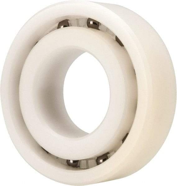 Made in USA - 25mm Bore Diam, 52mm OD, Open Plastic Race Radial Ball Bearing - 15mm Wide, 1 Row, Round Bore, 61 Lb Static Capacity, 92 Lb Dynamic Capacity - USA Tool & Supply