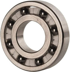 Made in USA - 1/2" Bore Diam, 1-1/8" OD, Open Precision Ground Radial Ball Bearing - 1/4" Wide, 1 Row, Round Bore, 129 Lb Static Capacity, 165 Lb Dynamic Capacity - USA Tool & Supply