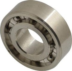 Made in USA - 1/2" Bore Diam, 1-1/8" OD, Open Precision Ground Radial Ball Bearing - 3/8" Wide, 1 Row, Round Bore, 129 Lb Static Capacity, 165 Lb Dynamic Capacity - USA Tool & Supply