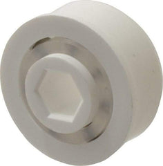 Made in USA - 1 Row, 1-1/2" OD, 7/16" Hex Bore Conveyor Roller Bearing - 69 Lb Capacity, 1,069 Max RPM, Stainless Steel with Polypropylene Housing - USA Tool & Supply