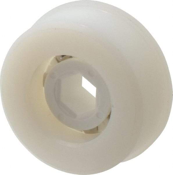 Made in USA - 1 Row, 1.87" OD, 7/16" Hex Bore Conveyor Roller Bearing - 92 Lb Capacity, 729 Max RPM, Stainless Steel with Polypropylene Housing - USA Tool & Supply