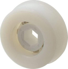 Made in USA - 1 Row, 1.87" OD, 7/16" Hex Bore Conveyor Roller Bearing - 92 Lb Capacity, 729 Max RPM, Stainless Steel with Polypropylene Housing - USA Tool & Supply