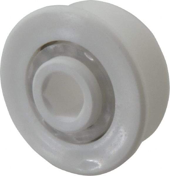 Made in USA - 2 Row, 1.6" OD, 7/16" Hex Bore Conveyor Roller Bearing - 85 Lb Capacity, 855 Max RPM, Stainless Steel with Polypropylene Housing - USA Tool & Supply