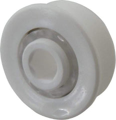 Made in USA - 2 Row, 1.6" OD, 7/16" Hex Bore Conveyor Roller Bearing - 85 Lb Capacity, 855 Max RPM, Stainless Steel with Polypropylene Housing - USA Tool & Supply