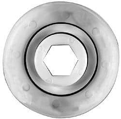 Made in USA - 2 Row, 1.87" OD, 7/16" Hex Bore Conveyor Roller Bearing - 92 Lb Capacity, 672 Max RPM, Stainless Steel with Polypropylene Housing - USA Tool & Supply