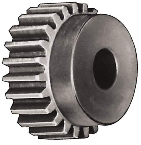 Browning - 6 Pitch, 2.333" Pitch Diam, 2.66" OD, 14 Tooth Spur Gear - 2" Face Width, 1" Bore Diam, 1-3/16" Hub Diam, 20° Pressure Angle, Steel - USA Tool & Supply