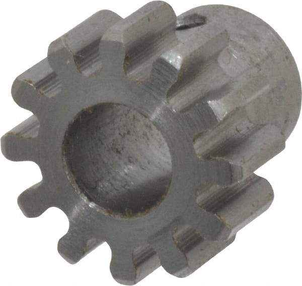 Browning - 24 Pitch, 1/2" Pitch Diam, 12 Tooth Spur Gear - 1/4" Bore Diam, 3/8" Hub Diam, Steel - USA Tool & Supply