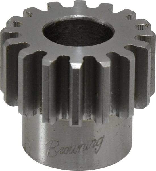 Browning - 16 Pitch, 1" Pitch Diam, 16 Tooth Spur Gear - 1/2" Bore Diam, 13/16" Hub Diam, Steel - USA Tool & Supply