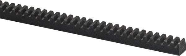 Browning - 1/2" Face Width, 4 Feet Long, 1/2" Thick Steel Gear Rack - Gray, 20 Pitch, 20° Pressure Angle - USA Tool & Supply