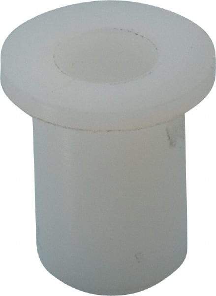 Made in USA - 3/8" Inside x 5/8" Outside Diam, Polyethylene Sleeve Bearing - 7/8" Flange Outside Diam, 3/32" Flange Thickness, 1" OAL - USA Tool & Supply