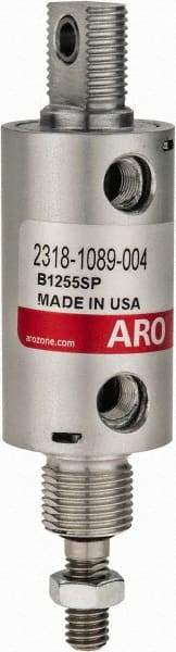 ARO/Ingersoll-Rand - 1/2" Stroke x 1-1/8" Bore Double Acting Air Cylinder - 1/8 Port, 3/8-16 Rod Thread - USA Tool & Supply