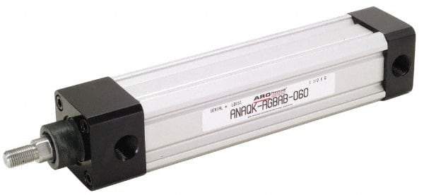 ARO/Ingersoll-Rand - 5" Stroke x 4" Bore Double Acting Air Cylinder - 3/4-16 Rod Thread, 250 Max psi, 185°F - USA Tool & Supply