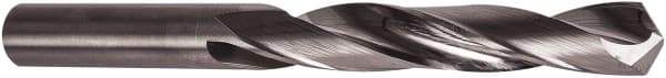 Precision Twist Drill - 1mm 118° Solid Carbide Jobber Drill - Bright Finish, Right Hand Cut, 32mm OAL, Split Point - USA Tool & Supply