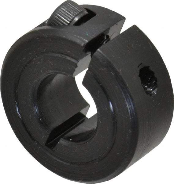 Climax Metal Products - 3/8" Bore, Steel, One Piece Clamp Collar - 7/8" Outside Diam, 3/8" Wide - USA Tool & Supply