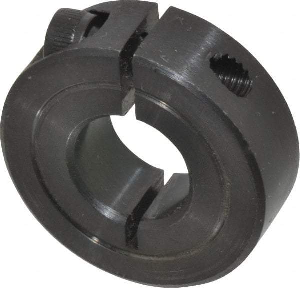 Climax Metal Products - 9/16" Bore, Steel, One Piece Clamp Collar - 1-5/16" Outside Diam, 7/16" Wide - USA Tool & Supply