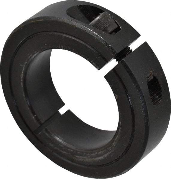 Climax Metal Products - 1-3/8" Bore, Steel, One Piece Clamp Collar - 2-1/4" Outside Diam, 9/16" Wide - USA Tool & Supply