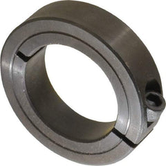 Climax Metal Products - 1-7/16" Bore, Steel, One Piece Clamp Collar - 2-1/4" Outside Diam, 9/16" Wide - USA Tool & Supply