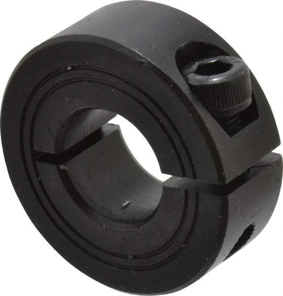 Climax Metal Products - 15mm Bore, Steel, One Piece Clamp Collar - 1-3/8" Outside Diam - USA Tool & Supply