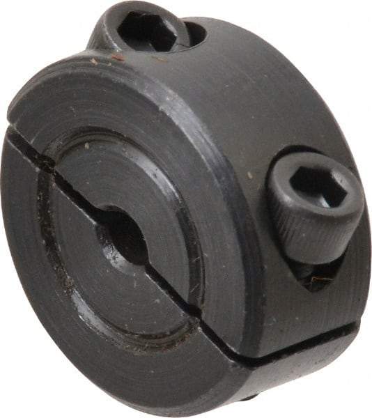 Climax Metal Products - 1/8" Bore, Steel, Two Piece Shaft Collar - 11/16" Outside Diam, 5/16" Wide - USA Tool & Supply